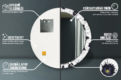 Ronde spiegel met decoratie Lineair bloemstuk