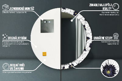 Ronde spiegel met decoratie Lineair bloemstuk