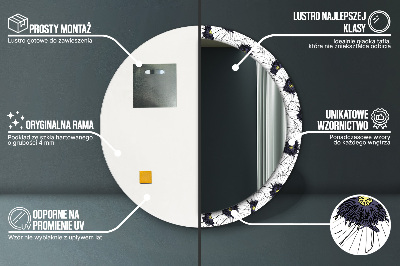 Ronde spiegel met decoratie Lineair bloemstuk