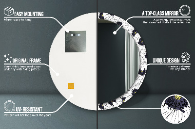 Ronde spiegel met decoratie Lineair bloemstuk