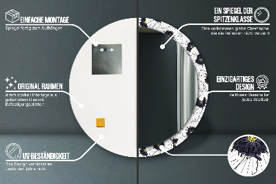Ronde spiegel met decoratie Lineair bloemstuk