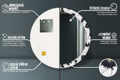 Ronde spiegel met decoratie Lineair bloemstuk