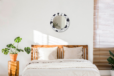 Ronde spiegel met decoratie Lineair bloemstuk