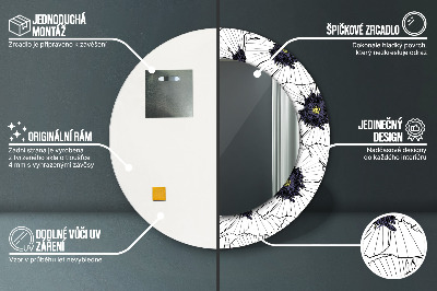 Ronde spiegel met decoratie Lineair bloemstuk