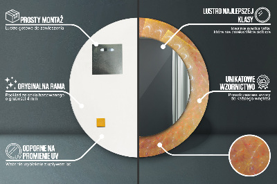 Bedrukte ronde spiegel Spiraalabstractie