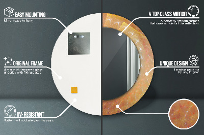 Bedrukte ronde spiegel Spiraalabstractie