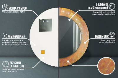 Bedrukte ronde spiegel Spiraalabstractie