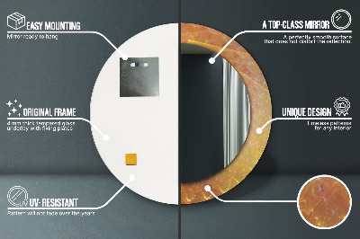 Bedrukte ronde spiegel Spiraalabstractie
