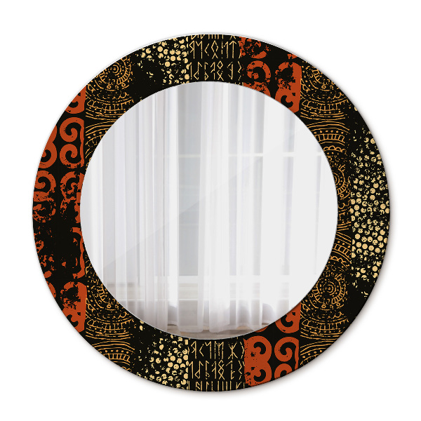 Ronde spiegel met decoratie Grunge abstract patroon