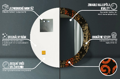 Ronde spiegel met decoratie Grunge abstract patroon