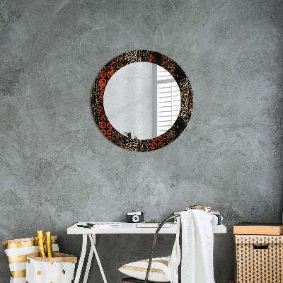 Ronde spiegel met decoratie Grunge abstract patroon