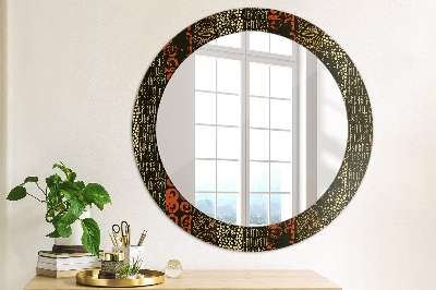 Ronde spiegel met decoratie Grunge abstract patroon