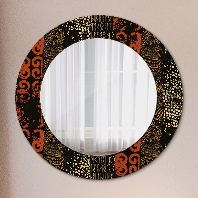 Ronde spiegel met decoratie Grunge abstract patroon