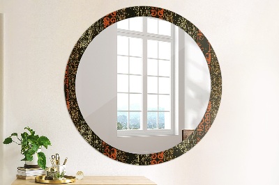 Ronde spiegel met decoratie Grunge abstract patroon