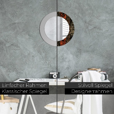 Ronde spiegel met decoratie Grunge abstract patroon