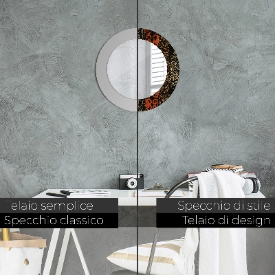Ronde spiegel met decoratie Grunge abstract patroon