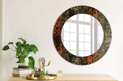 Ronde spiegel met decoratie Grunge abstract patroon