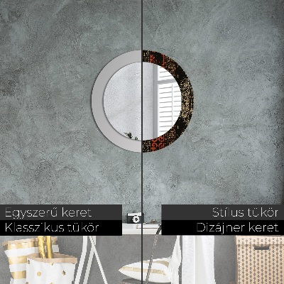 Ronde spiegel met decoratie Grunge abstract patroon