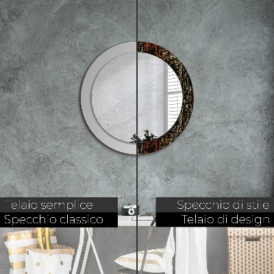 Ronde spiegel met decoratie Grunge abstract patroon