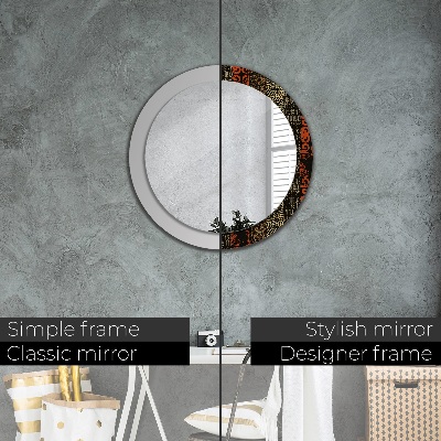 Ronde spiegel met decoratie Grunge abstract patroon