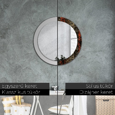 Ronde spiegel met decoratie Grunge abstract patroon