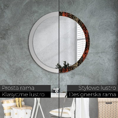 Ronde spiegel met decoratie Grunge abstract patroon