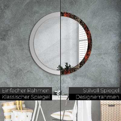Ronde spiegel met decoratie Grunge abstract patroon