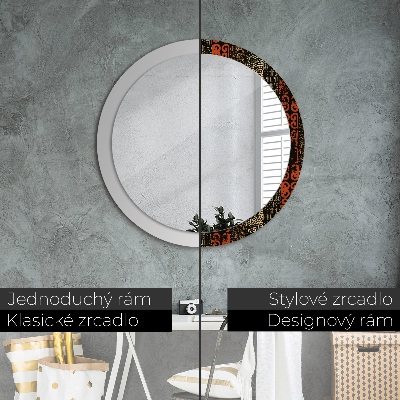 Ronde spiegel met decoratie Grunge abstract patroon