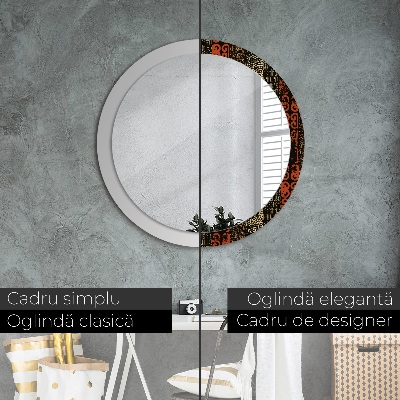Ronde spiegel met decoratie Grunge abstract patroon