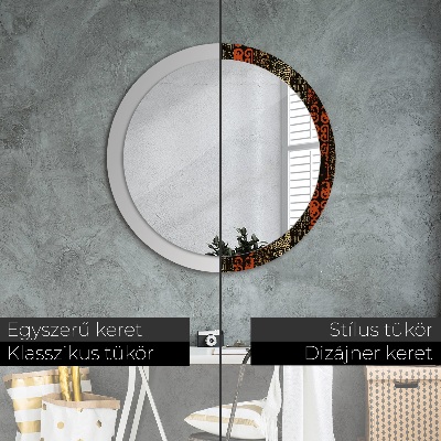 Ronde spiegel met decoratie Grunge abstract patroon