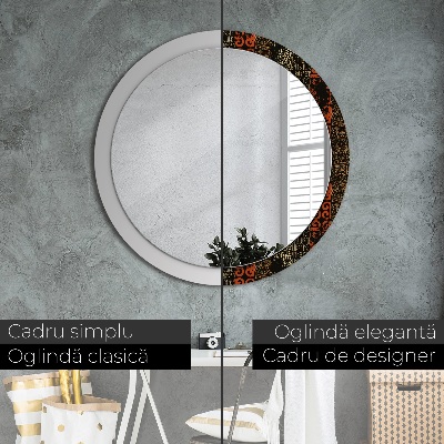 Ronde spiegel met decoratie Grunge abstract patroon