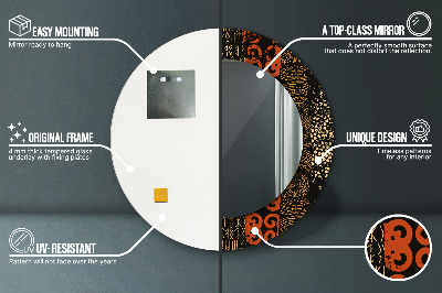 Ronde spiegel met decoratie Grunge abstract patroon