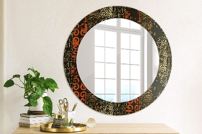 Ronde spiegel met decoratie Grunge abstract patroon