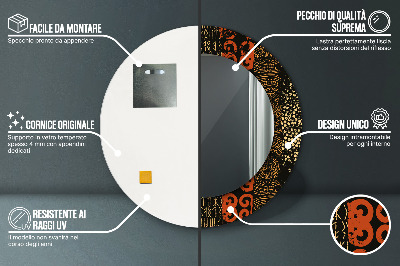 Ronde spiegel met decoratie Grunge abstract patroon