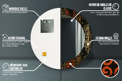 Ronde spiegel met decoratie Grunge abstract patroon