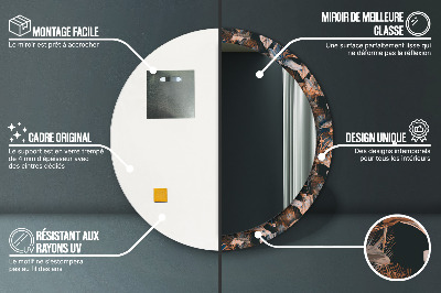 Bedrukte ronde spiegel Donkere tropische bladeren