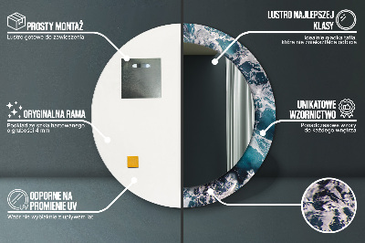 Ronde spiegel met decoratie Stormachtige zee