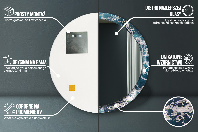 Ronde spiegel met decoratie Stormachtige zee