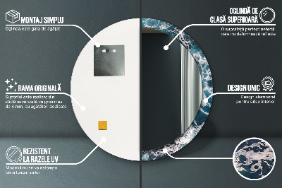 Ronde spiegel met decoratie Stormachtige zee