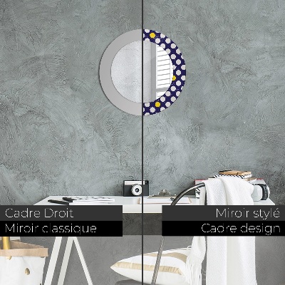 Bedrukte ronde spiegel Retro stippen