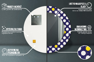 Bedrukte ronde spiegel Retro stippen