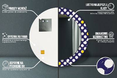 Bedrukte ronde spiegel Retro stippen