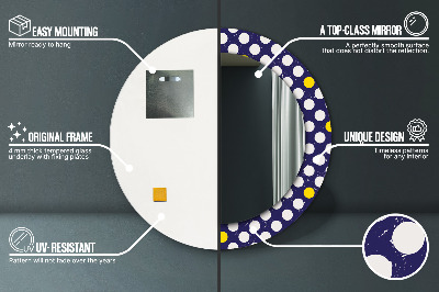 Bedrukte ronde spiegel Retro stippen