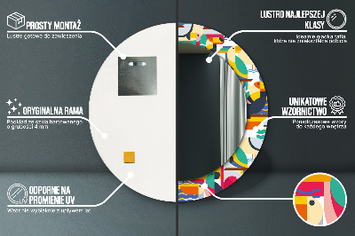 Ronde spiegel met decoratie Geometrische tropische vogels