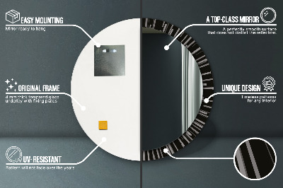 Bedrukte ronde spiegel Stralende compositie