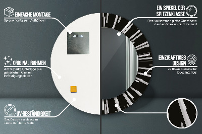 Bedrukte ronde spiegel Stralende compositie