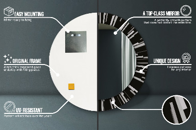 Bedrukte ronde spiegel Stralende compositie