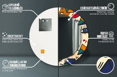 Ronde spiegel met decoratie Pop-artstijl