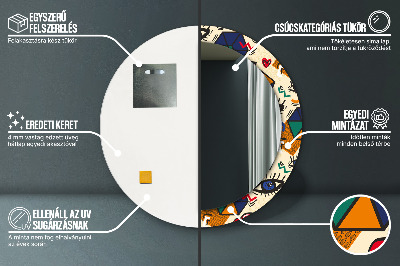 Ronde spiegel met decoratie Pop-artstijl