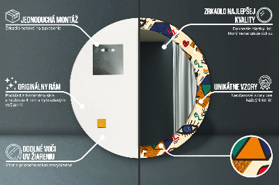 Ronde spiegel met decoratie Pop-artstijl